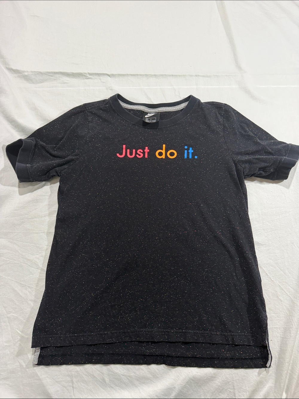 Nike Galaxy Dots Black Tee with Multicolor "Just do it." Graphic